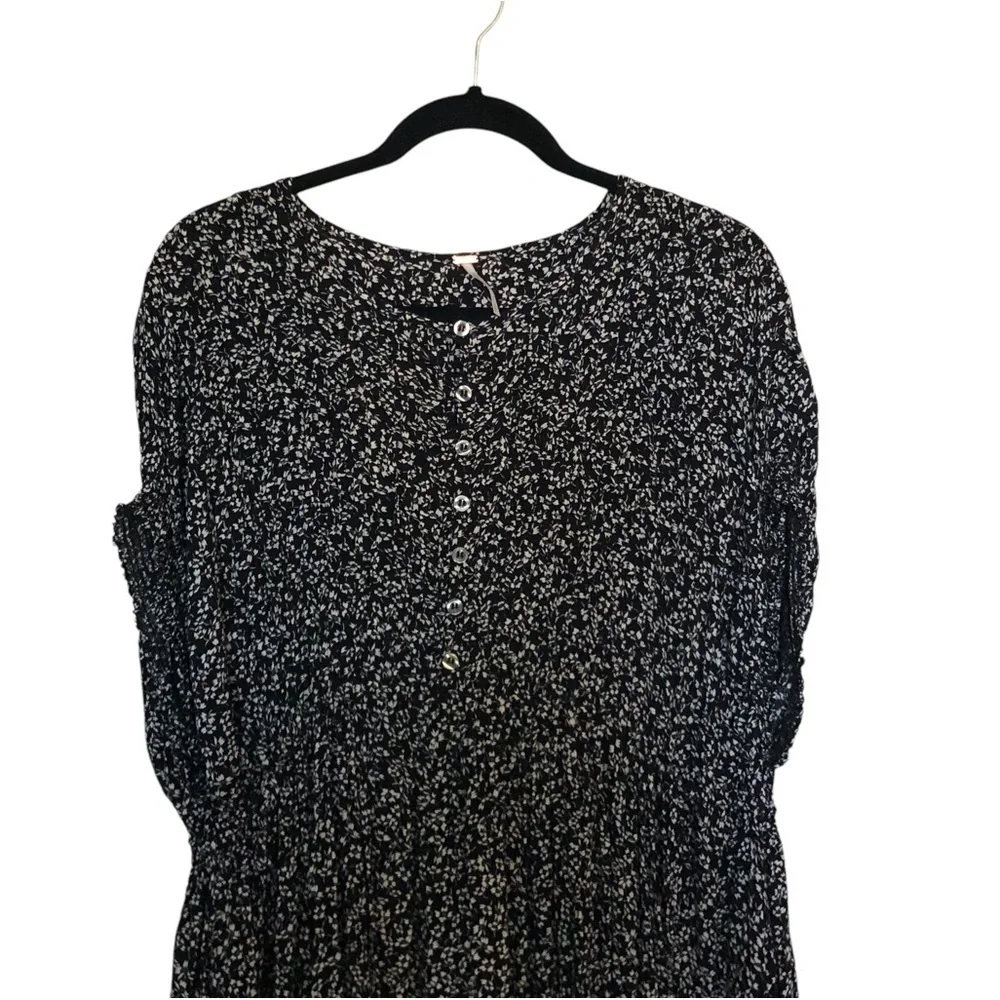 Free People One Fine Day Mini Dress in Black Combo